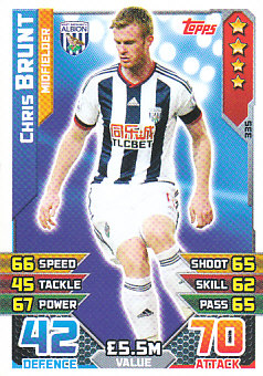 Chris Brunt West Bromwich Albion 2015/16 Topps Match Attax #335